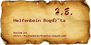 Helfenbein Bogáta névjegykártya